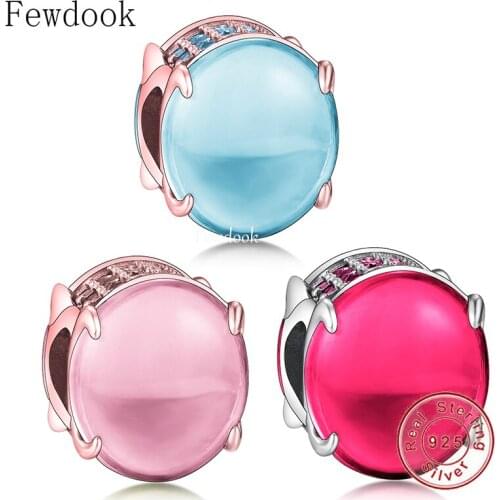 Fit Original Charm Bracelet 925 Sterling Silver Green Oval Shape Glass Bead For Making Women Valentine Berloque 2021