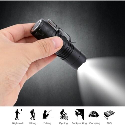 Portable Mini 4 mode magnet Work Flashlight SOS lighting Aluminum alloy Penlight Telescopic focus Light