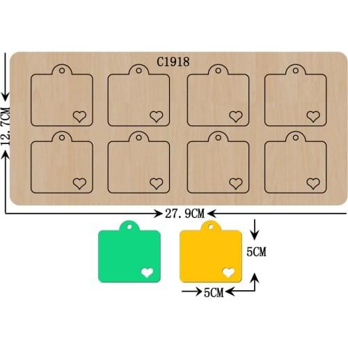 New Card, heart, tag, Wooden die Scrapbooking C1918 Cutting Dies