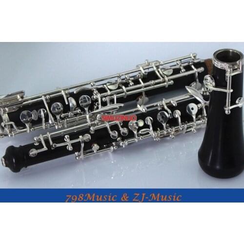 Professional Grenadilla Black Wooden Body Oboe Silver Plated C Key With Case-Semi-Automatic