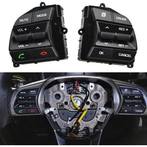 Steering Wheel Switchs Bluetooth Phone Cruise Control Remote Control button left music button For Hyundai Sonata LF 2016-2018