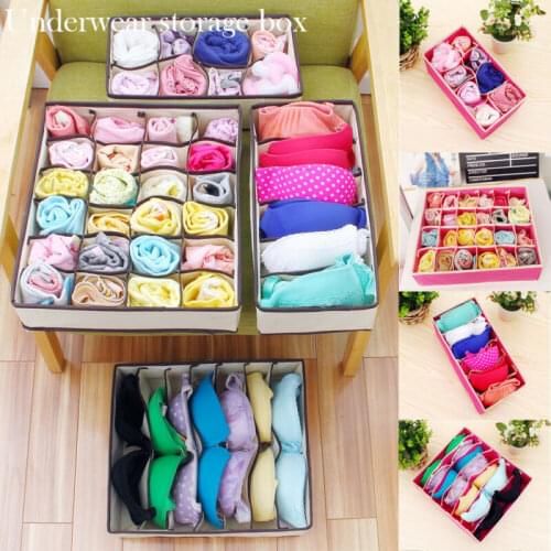 Foldable Underwear Drawer Organizers Dividers Closet Dresser Clothes Storage Organizer Box For Bras Scarves Ties Socks Boxes