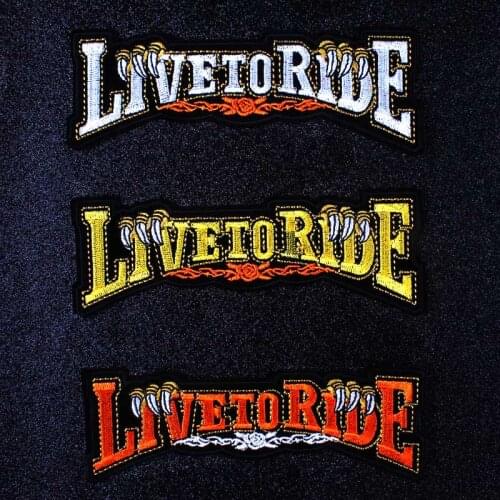 Punk Letter Embroidery Iron On Patches For Clothing Motorcycle Biker Patches On Clothes Thermo Stickers Appliques Stripes DIY G