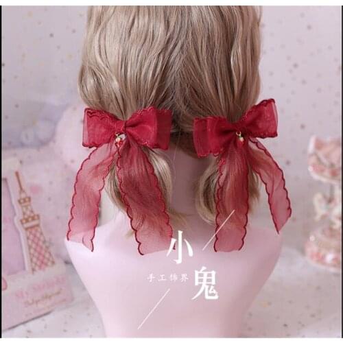 Lolita double horsetail artifact hairpin Lolita strawberry hair rope jewelry hair accessories B566
