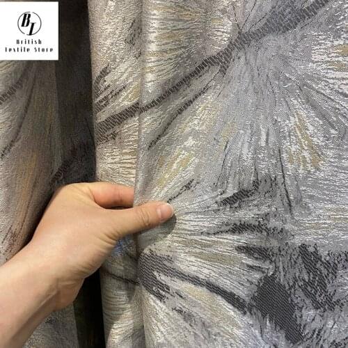Simple Modern Gray Nordic American Retro Curtains High-precision Jacquard Shading Curtains for Living Dining Room Bedroom
