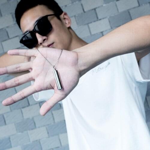 GorGor Unisex Pendant Necklaces Vintage Originality Titanium Cylinder Wings Rhinestone Mosaic Women Men Accessories 1519