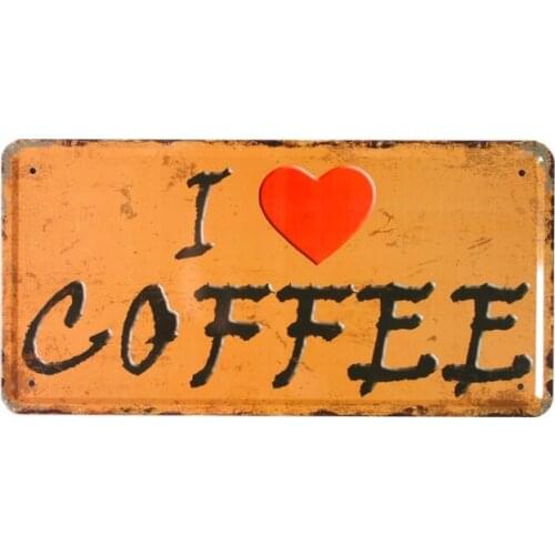 1 pc I love Coffee Cappuccino cafe shop plaques Tin Plate Sign wall man cave Decoration Poster metal vintage retro shabby decor