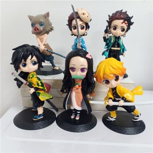 12-15CM Anime Demon Slayer Figure Kimetsu No Yaiba Figure Q Posket Kamado Tanjirou Kamado Nezuko Agatsuma Figure Toys 1PC