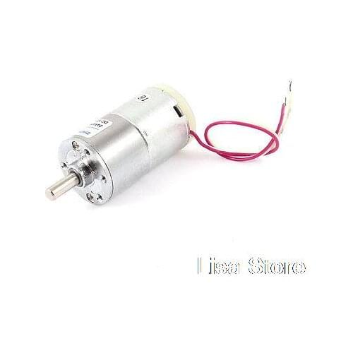 12V 6mm Diameter Shaft 25RPM Cylindrical Electric Gearbox DC Gear Motor