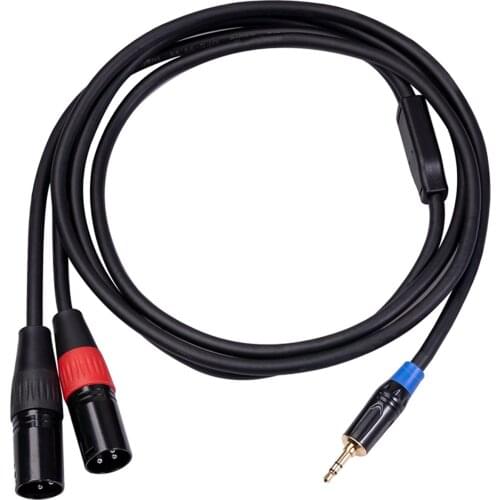 3.5mm to Dual XLR Stereo Audio Microphone Cable Mini Jack TRS Adapter Connector for Mixer Livestream Cell Phone