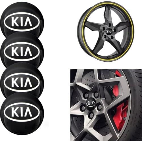 4pcs 56mm Sticker Wheel Center Hub Caps Decals Dustproof Emblem For KIA K2 K3 K5 Sorento Sportage R Rio Soul cap car styling
