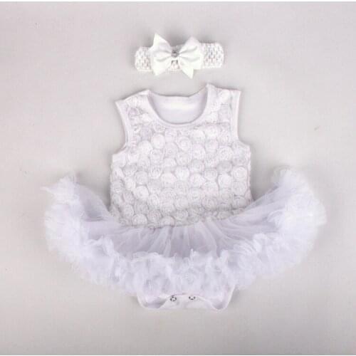 50-57cm DOLLMAI reborn silicone baby girl dolls clothes white one-pieces dress with bow headdress dolls accessories