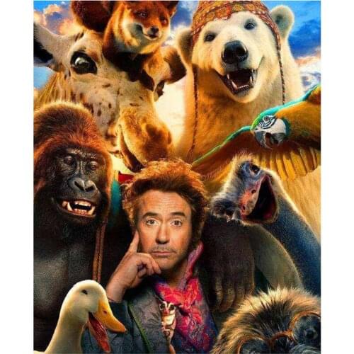 5D DIY Full Round Diamond Painting Movie Poster Dolittle 3D Embroidery Cross Stitch Rhinestone Mosaic Home Decor Gift YC226