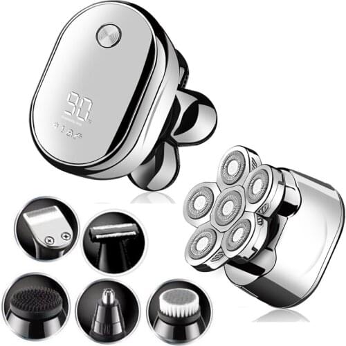 6-in-1 multi-function digital display electric shaver
