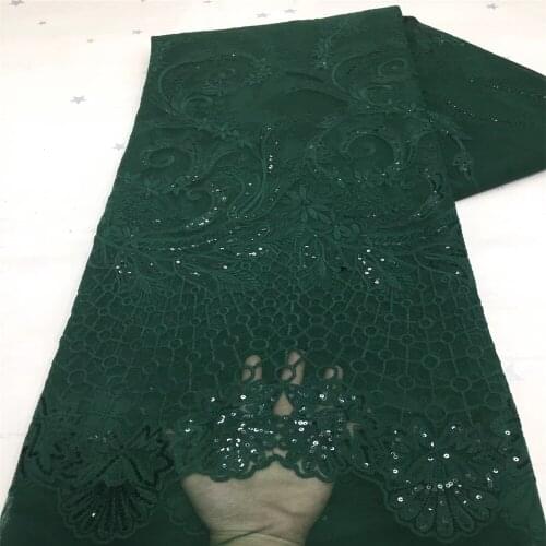 African Lace Fabric 5 Yards 2021 High Quality Lace Sequin Embroidery Nigerian Wedding Asoebi Dress Sewing Lace Material x67-13