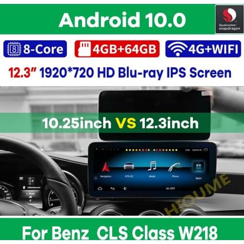 12.3" Android 10 Snapdragon CPU Car Multimedia Player GPS Radio for Mercedes Benz CLS W218 2011-2018 DVD CarPlay Stereo Video