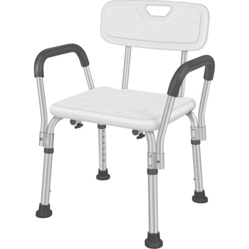 Safe stable shower chair for the elderly height adjustable bathing aids with hole drainage seat non-slip aluminum alloy stool