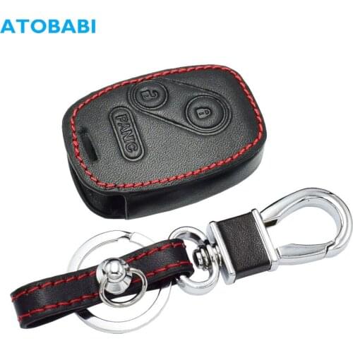 Real Leather Car Key Case For Honda Pilot CR-V Fit Civic Odyssey Ridgeline 3 Buttons Remote Control Cover Keychain Protector Bag
