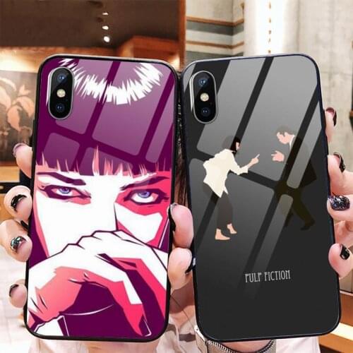 PULP FICTION MOVIE POSTER Phone Case Tempered glass for iPhone 11 12 mini pro XS MAX 8 7 Plus X XS XR