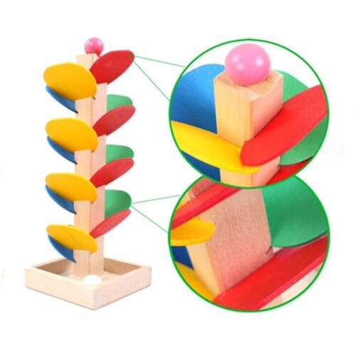 Montessori Educational toy Blocks Wooden Tree Marble Ball Run Track Game Baby Kids Children Intelligence Early Educational Toy