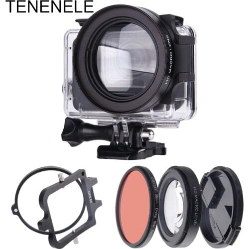 Hero7 Action Camera Filter 58mm Red Filter With 16X Macro Lens Set For GoPro Hero 5 6 7 Black underwater Diving Filters Hero5
