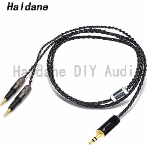 Haldane DIY 2.5/3.5/4.4mm Balanced Silver Plated Headphone Upgrade Cable for ATH-R70X R70X Headphones 4pin XLR 6.35mm Black soft