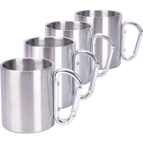 Carabiner hooks Campsite Outdoor cup with Stainless steel cup
