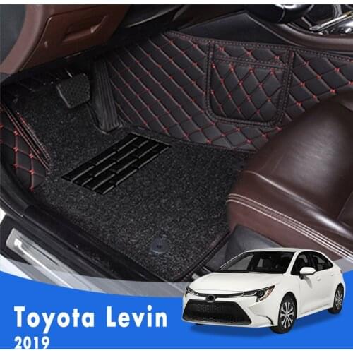 LHD Luxury Double layer Wire loop Carpets Car Floor Mats For Toyota Levin 2019 Accessories Interior Decoration Waterproof Decor