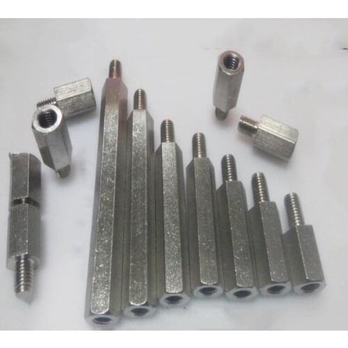 M8 x 20/30/40/50/60/80/100mm hex length standoff bolt male and female thread pitch stainless steel 15mm thread long screw 2pcs