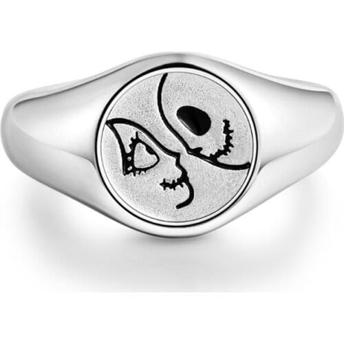 Face Couple Ring Silver Wedding Bands Rings Statement Finger Alloy Rings for Women and Girls Valentines Day Gifts