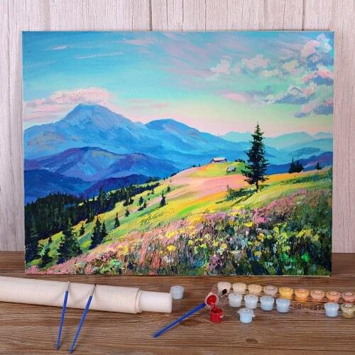 Landscape Carpathians Paint By Numbers Kit Acrylic Paints 40*50 Picture By Numbers Photo New Design Adults Handiwork
