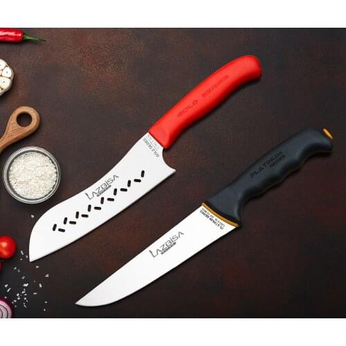 Lazbisa Kitchen Knife Set Meat Mincer Restaurant Chef Knife Curved Santaku No 2K Platinum Butcher No 3