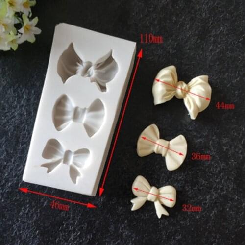 New evening dress knot silicone mold Bow chocolate tool Cake lace decoration WMJ-001