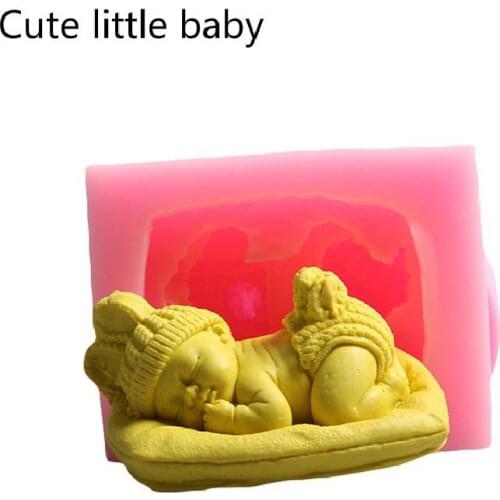 Newborn baby sleeping with cushions Silicone soap molds Resin clay Chocolate Candy Cake Decorating Candy Cake Decorating Tools