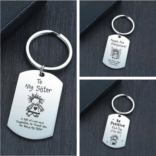 New Metal Keyring Charms Keychain Women Men Jewelry Pendants Car Key Ring for Friend Sisters Jewelry Accessories