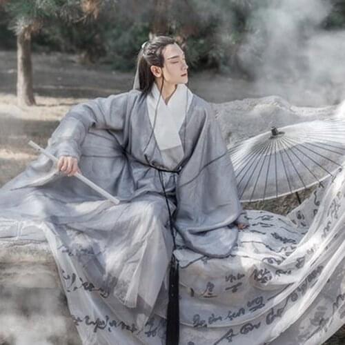 Men Traditional Chinese Style Hanfu Dress Japanese Cosplay Costume Tang Suit Retro Oriental Clothing Ancient Kung Fu Gown Robes