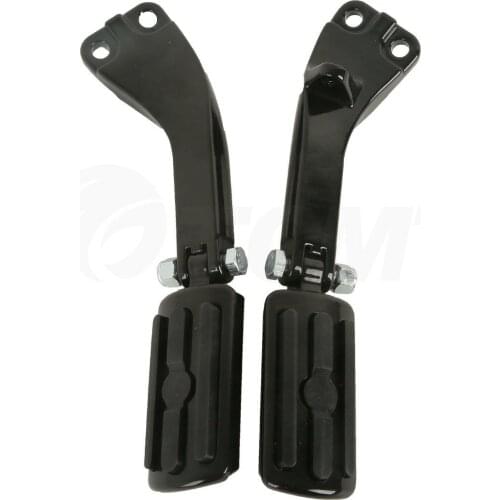 Motorcycle Rear Passenger Foot Pegs Mount Support Bracket For Harley Dyna Street Bob 07-17 black/chrome