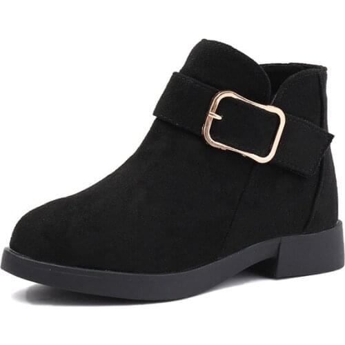 SKOEX Girls Ankle Boots Winter Warm Shoes Childrens Booties Suede Waterproof Side Zipper Short Boots for Little Girl/Big Kid