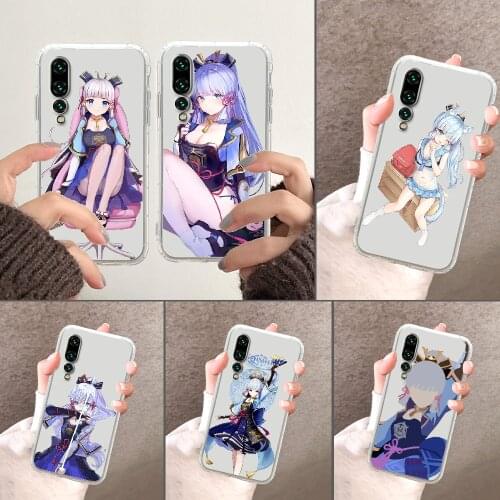 Genshin Impact Kamisato Ayaka Phone Case Transparent For Huawei P Mate P10 P20 P30 P40 10 20 Smart Z Pro Lite 2019 transparent
