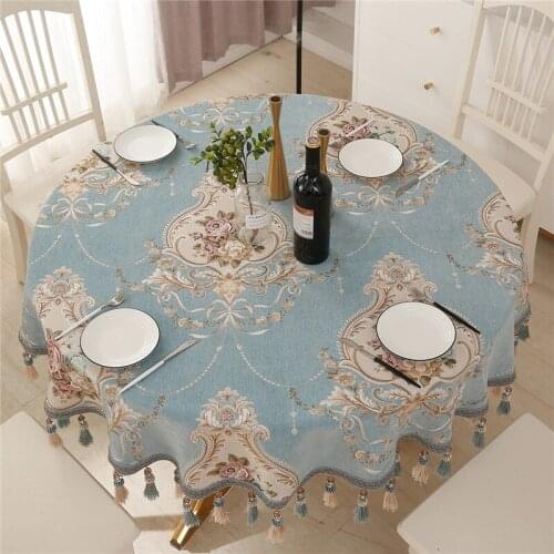 Luxury European Round Table Tablecloth Oval Tablecloth Round Household Nordic Big Round Tablecloth Art Dining Table Mat