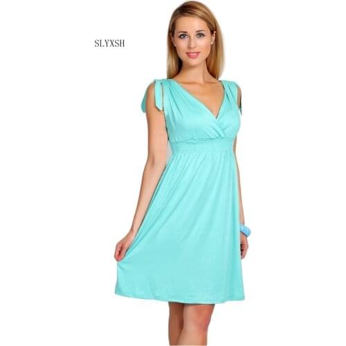 SLYXSH 2019 Summer Maternity Dresses V-neck Breastfeeding Maternity Clothes For Pregnant Women Pregnancy Clothing Vestidos