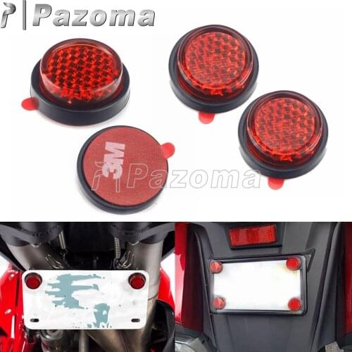 Universal Motorcycle License Plate Plastic Reflector 3M Self Stick on Motorbike Reflectors for Street Dual Sport Cruiser Touring