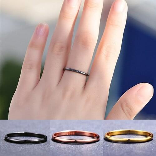 Vintage Simple Female Black Color Ring 100% Real 925 Sterling Silver Round Ring Boho Promise Small Engagement Rings For Women