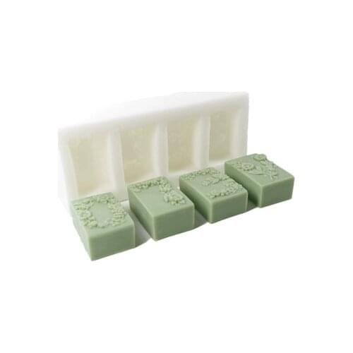 1 Piece DIY Handmade Silicone Mold Family Molds Soap Molds Rose Soap Making Mold Silicone Forms Aroma Moulds LOVE with Flower