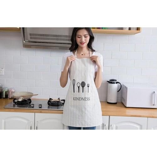 1PC Restaurant Home Waterproof Working Apron Cotton Linen Aprons for Cafe Men Woman Aprons Nordic Kitchen Baking Tools OK 0856