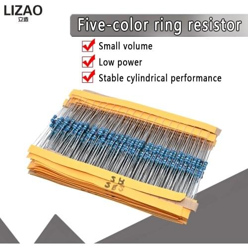 1ohm-3M ohm Metal Film Resistor set 1/4W 1% electronic resistors assortment kit 130 Values*20pcs resistance pack DIY lovers