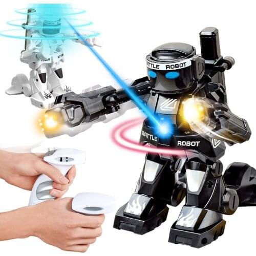 2.4G RC Toy Fighting Robot Control Robot RC Battle Robot Toy For Boy Children Gift With Sound Light Remote Control Toy body sens