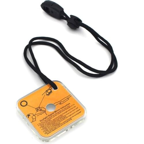 AOTU Outdoor Reflective Survival Signal Mirror With Whistle Long Distance Ask Help SOS Practical Emergency Tool