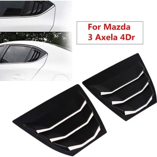 For Mazda 3 Axela 4Dr Sedan 2014 2015 2016 2017 2018 Car Rear Window Side Louvers Vent Trim Car Accessories ABS