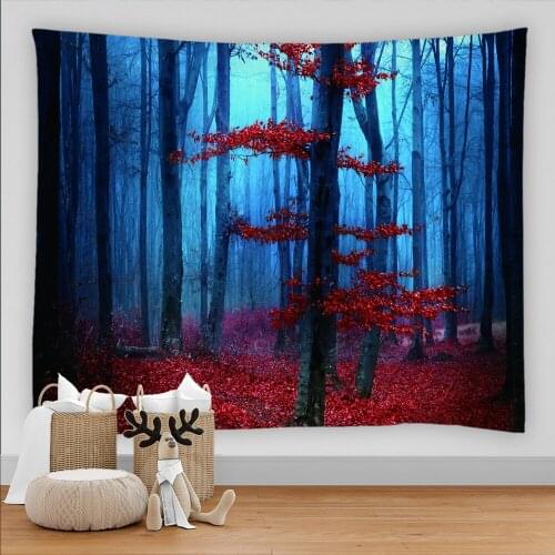 Natural Forest Trees Printed Large Wall Tapestry Beautiful Scenery Wall Hanging Bohemian Wall Tapestries Mandala Wall Art Decor